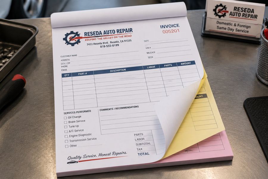 NCR forms off the press, printed at The Printing House in Encino