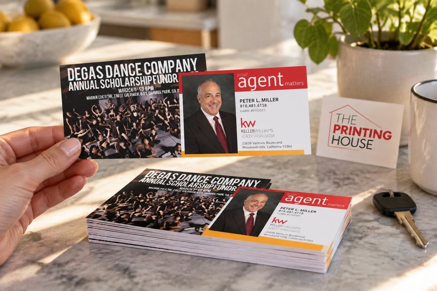 Degas Dance Company scholarship fundraiser postcards, ready to mail